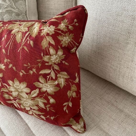 Almofada Tecido Floral Vinho Ralph Lauren