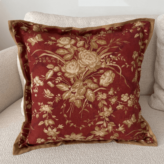 Almofada Tecido Floral Vinho Ralph Lauren