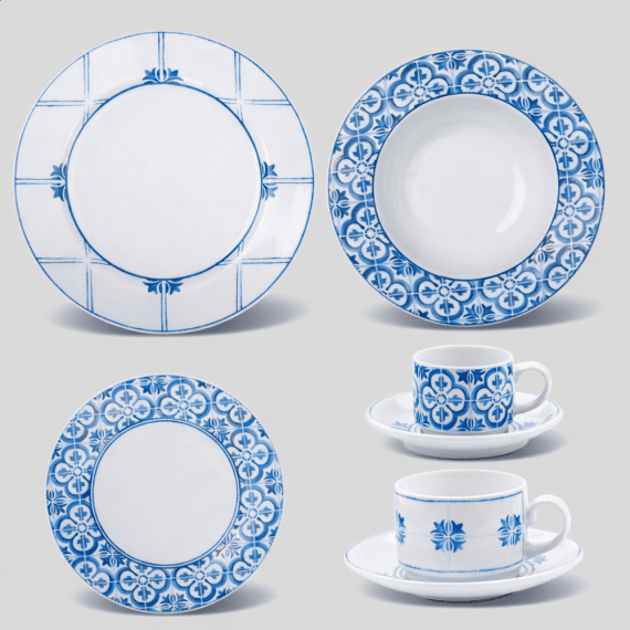Aparelho de Jantar Azulejos Matisse Casa 30 Peças