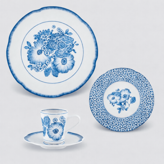 Aparelho de Jantar Coralina Azul Vista Alegre 18 Peças