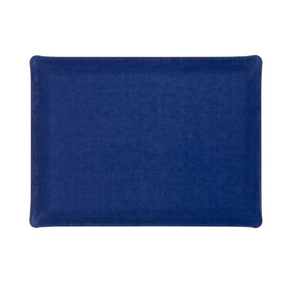 Bandeja Platex Linho Azul Escuro 37x28cm Acrílico