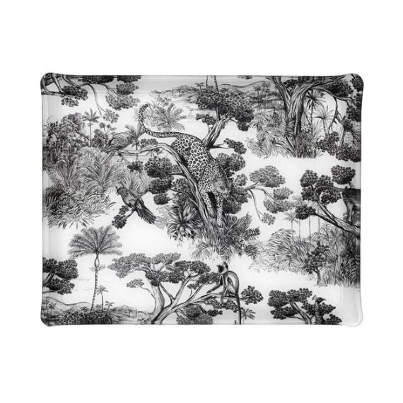 Bandeja Platex Animalia Noir 37x28cm Acrílico