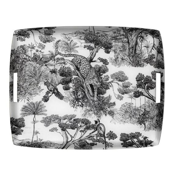 Bandeja Platex Animalia Noir 54x43cm Acrílico