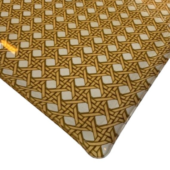 Bandeja Platex Cannage Ecru 46x46cm Acrílico