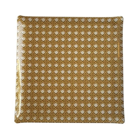 Bandeja Platex Cannage Ecru 46x46cm Acrílico