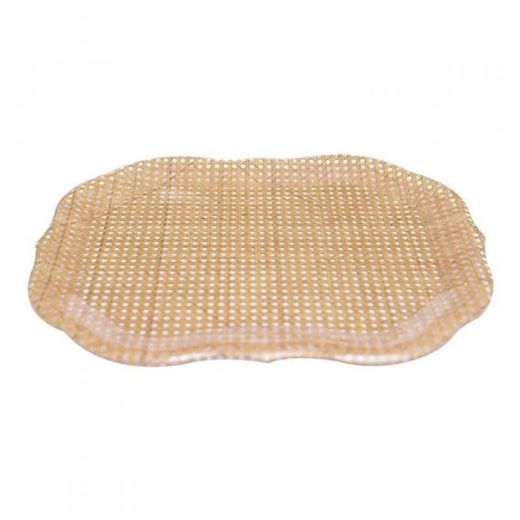 Bandeja Spisani Barroca Rattan G Acrílico