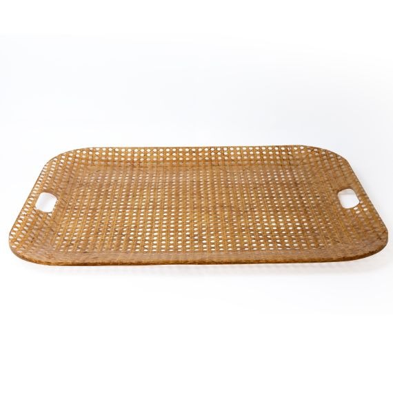Bandeja Retangular Rattan Escuro M