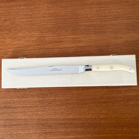 Caixa com Faca Trichar Berlingot Marfim Claude Dozorme Laguiole