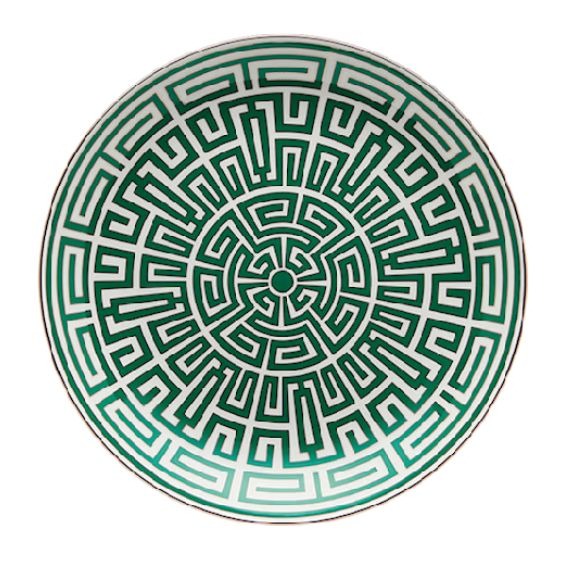Centro de Mesa Redondo Italiano Labirinto Verde Richard Ginori
