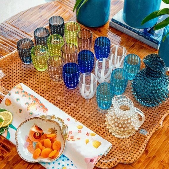 Conjunto Copos Perle e Listras Zafferano 6 peças