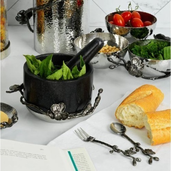 Conjunto Garfos Aperitivo Orquídea Black Michael Aram 4 peças