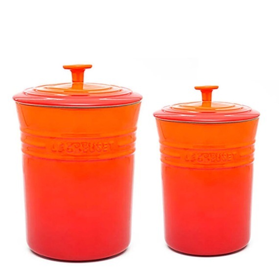 Conjunto Porta Mantimentos Laranja Le Creuset 2 peças