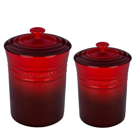 Conjunto Porta Mantimentos Vermelho Le Creuset 2 peças