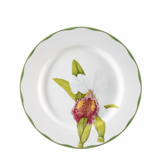 Conjunto Pratos Rasos Orquídeas Matisse Casa 6 peças