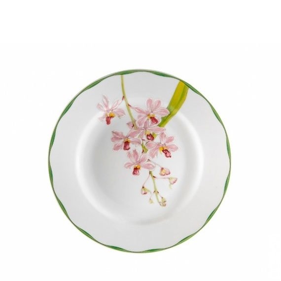 Conjunto Pratos Sobremesa Orquídeas Matisse Casa 6 peças