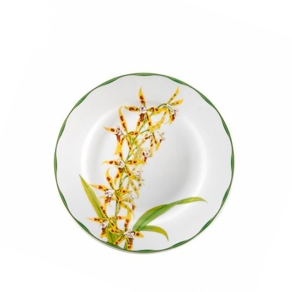 Conjunto Pratos Sobremesa Orquídeas Matisse Casa 6 peças