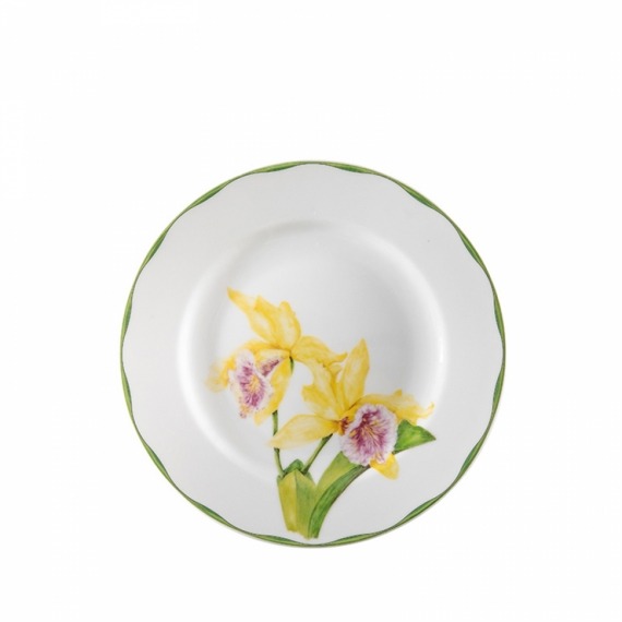 Conjunto Pratos Sobremesa Orquídeas Matisse Casa 6 peças