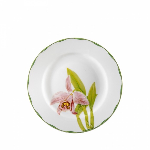 Conjunto Pratos Sobremesa Orquídeas Matisse Casa 6 peças