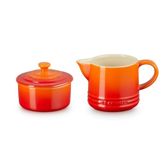 Conjunto Signature Creme e Açúcar Laranja Le Creuset