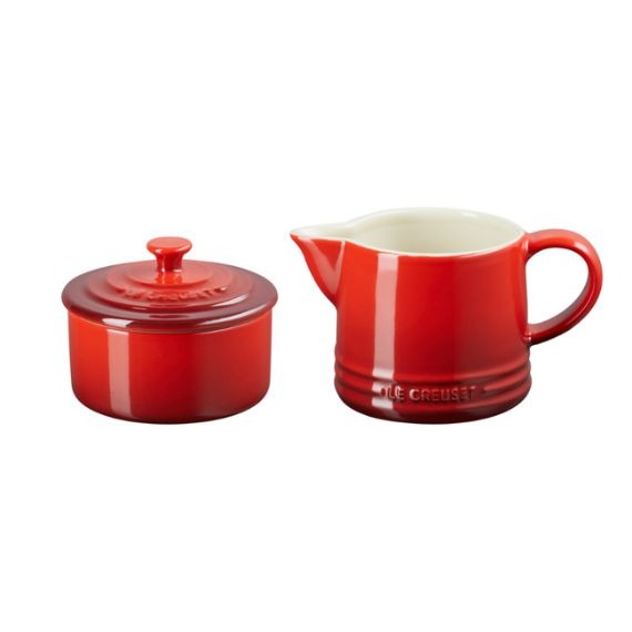 Conjunto Signature Creme e Açúcar Vermelho Le Creuset