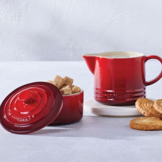 Conjunto Signature Creme e Açúcar Vermelho Le Creuset