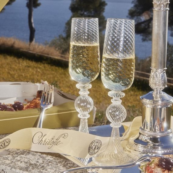 Conjunto Taças de Champagne Tourbillon Christofle 2 Peças