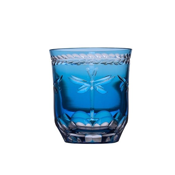 Copo Libélula Azul Claro Cristal Mozart