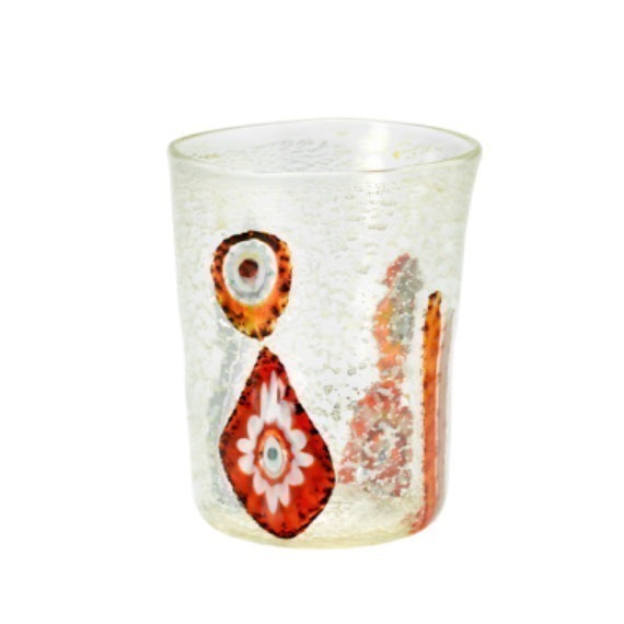 Copo Goti Di Murano Transparente Zafferano