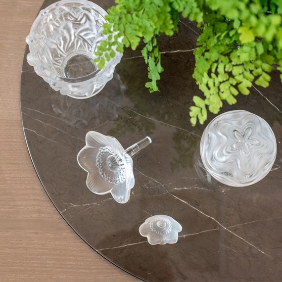 Escultura Lalique Anêmona Transparente P