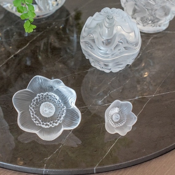 Escultura Lalique Anêmona Transparente P