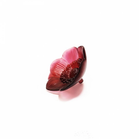 Escultura Anemone Lalique Vermelho P