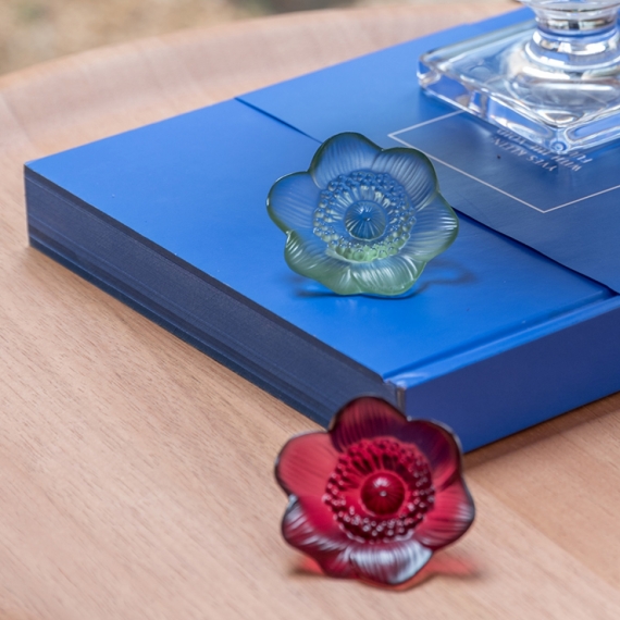 Escultura Lalique Anêmona Vermelha P 