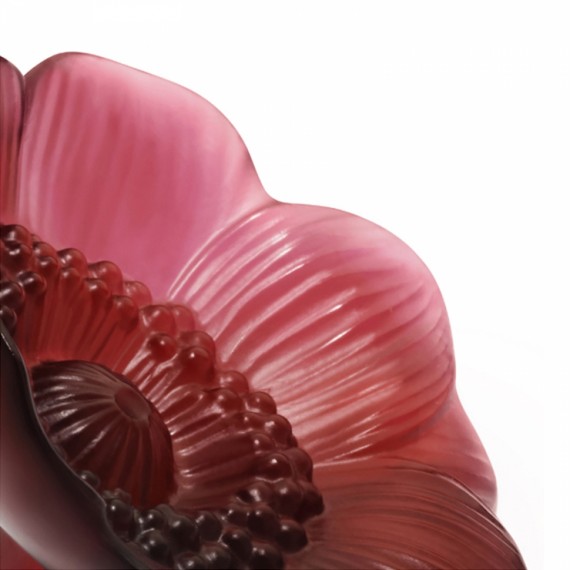 Escultura Lalique Anêmona Vermelha P 