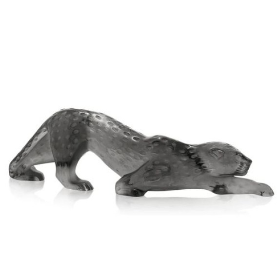 Escultura Lalique Pantera Cinza 