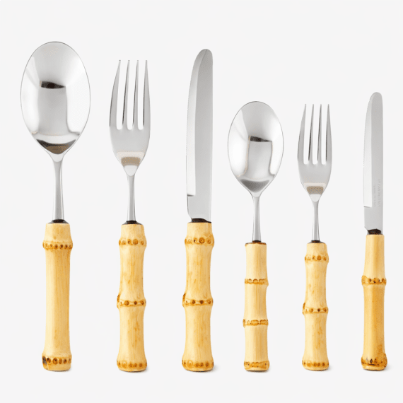 Faqueiro Bambu Natural 12 Peças Matisse Casa