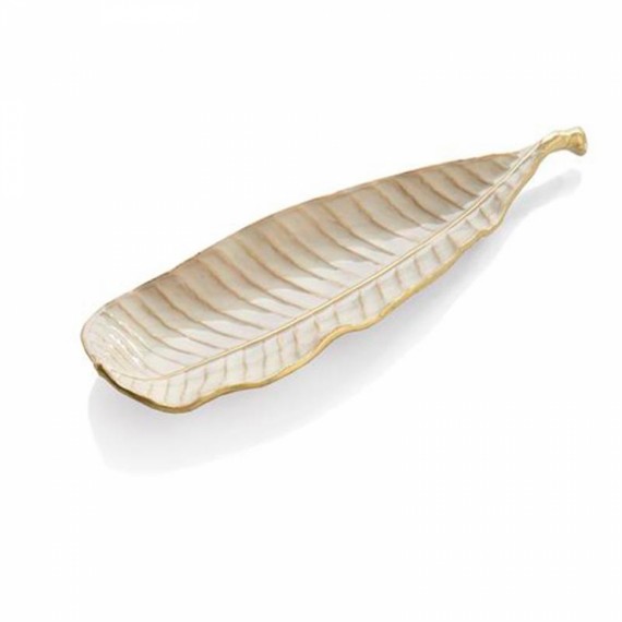 Folha Branca com Dourado Michael Aram