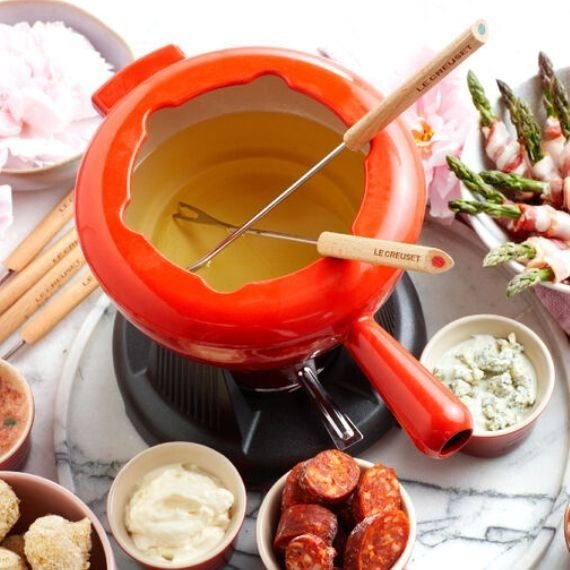 Fondue Queijo e Carne Laranja Le Creuset