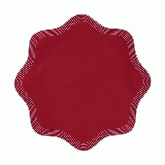 Jogo Americano Impermeável Ondulado Vermelho