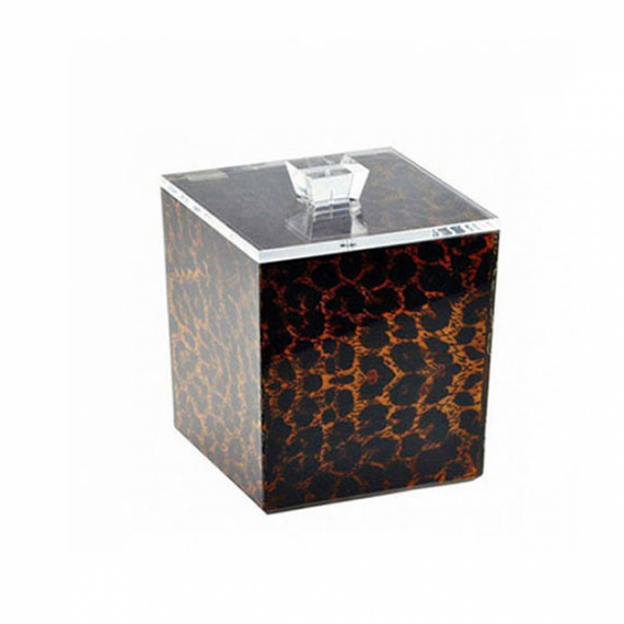 Lixeira com Tampa Spisani Leopard Acrílico