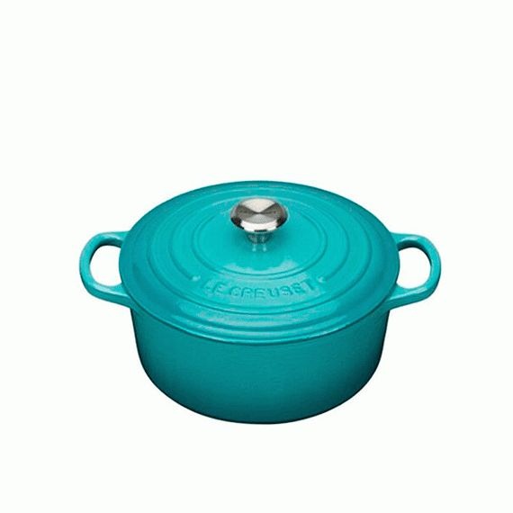 Panela Redonda Signature Azul Caribe n°22 Le Creuset