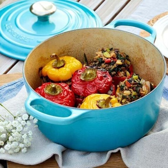 Panela Redonda Signature Azul Caribe n°26 Le Creuset