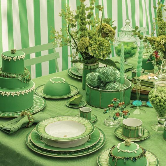 Prato Sobremesa Signum Verde Swarovski Rosenthal