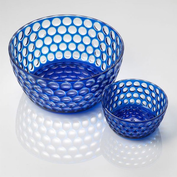 Saladeira Lente Azul Acrílico Mario Luca Giusti 