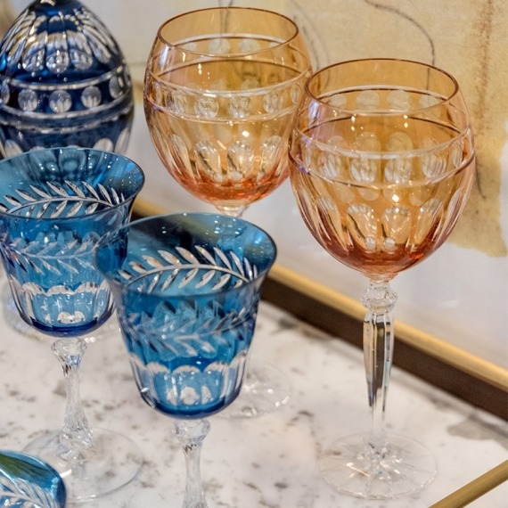 Taça Água Charlotte Amarelo Gold Cristal