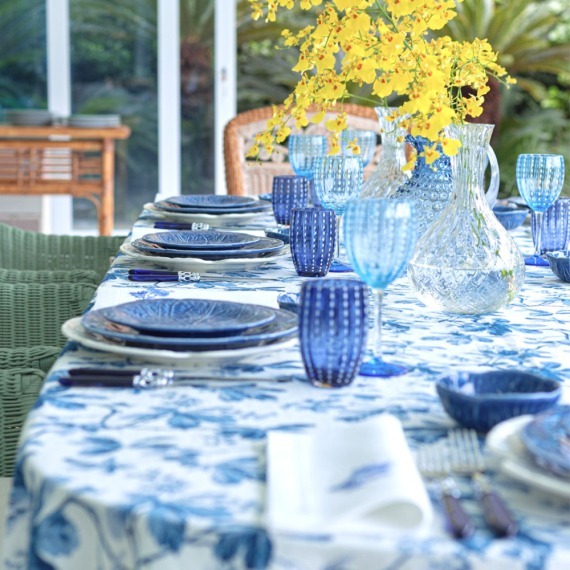 Toalha de Mesa Chestnut Azul 1,80x2,80 Dascoli