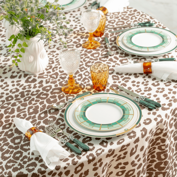 Toalha de Mesa 1,80x3,20 Leopard Linho