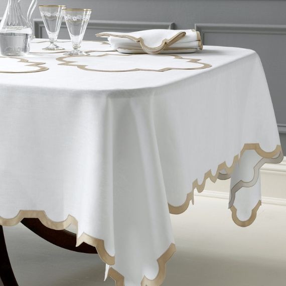 Toalha de Mesa Mirasol Champagne 1,80x3,80 Linho Matouk