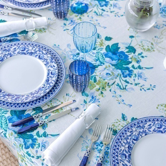 Toalha de Mesa Clarita Azul 2,25x3,60 Dascoli