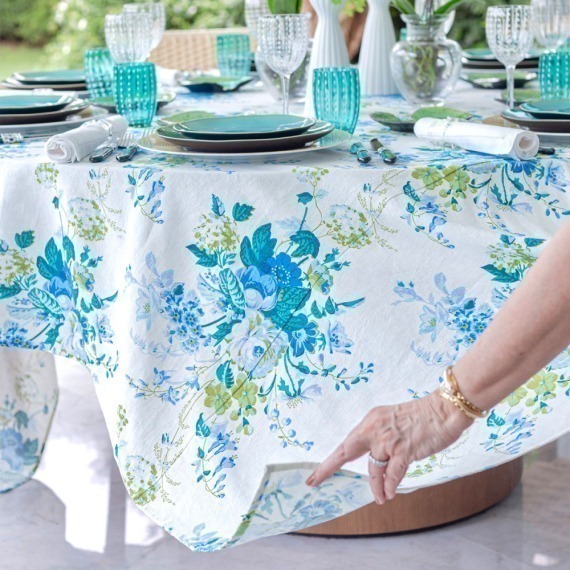 Toalha de Mesa Clarita Azul 2,25x3,60 Dascoli