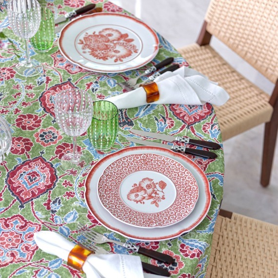 Toalha de Mesa Iznik Verde 2,30x2,30 Dascoli